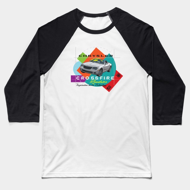 Crossfire Roadster Deco Design Baseball T-Shirt by silvercloud